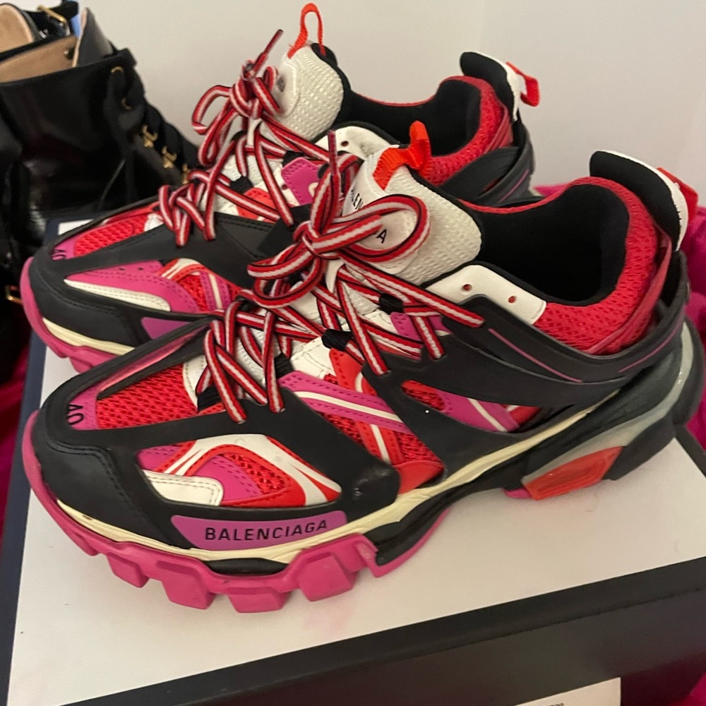 Balenciaga Red and Black Sneakers